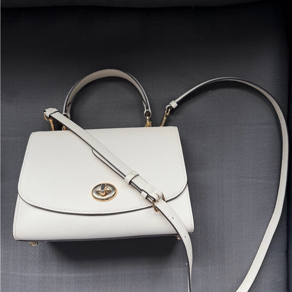 Coach White top handle/ Crossbody Bag with Gold hard wear - Picture 1 of 6